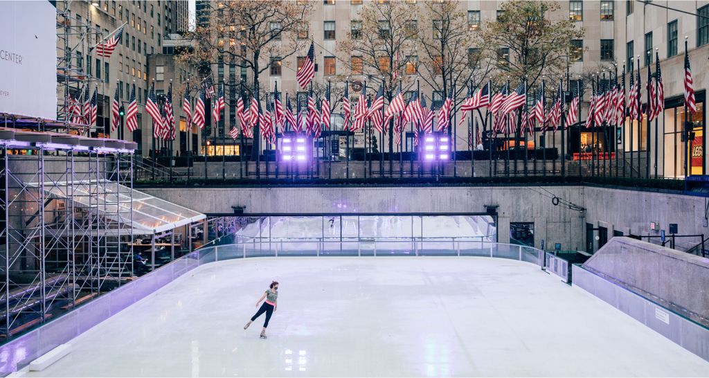 Woman skating on The Rink