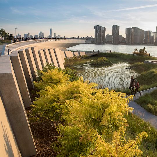 Wetland walkway and overlook at Hunter’s Point South Waterfront Park
