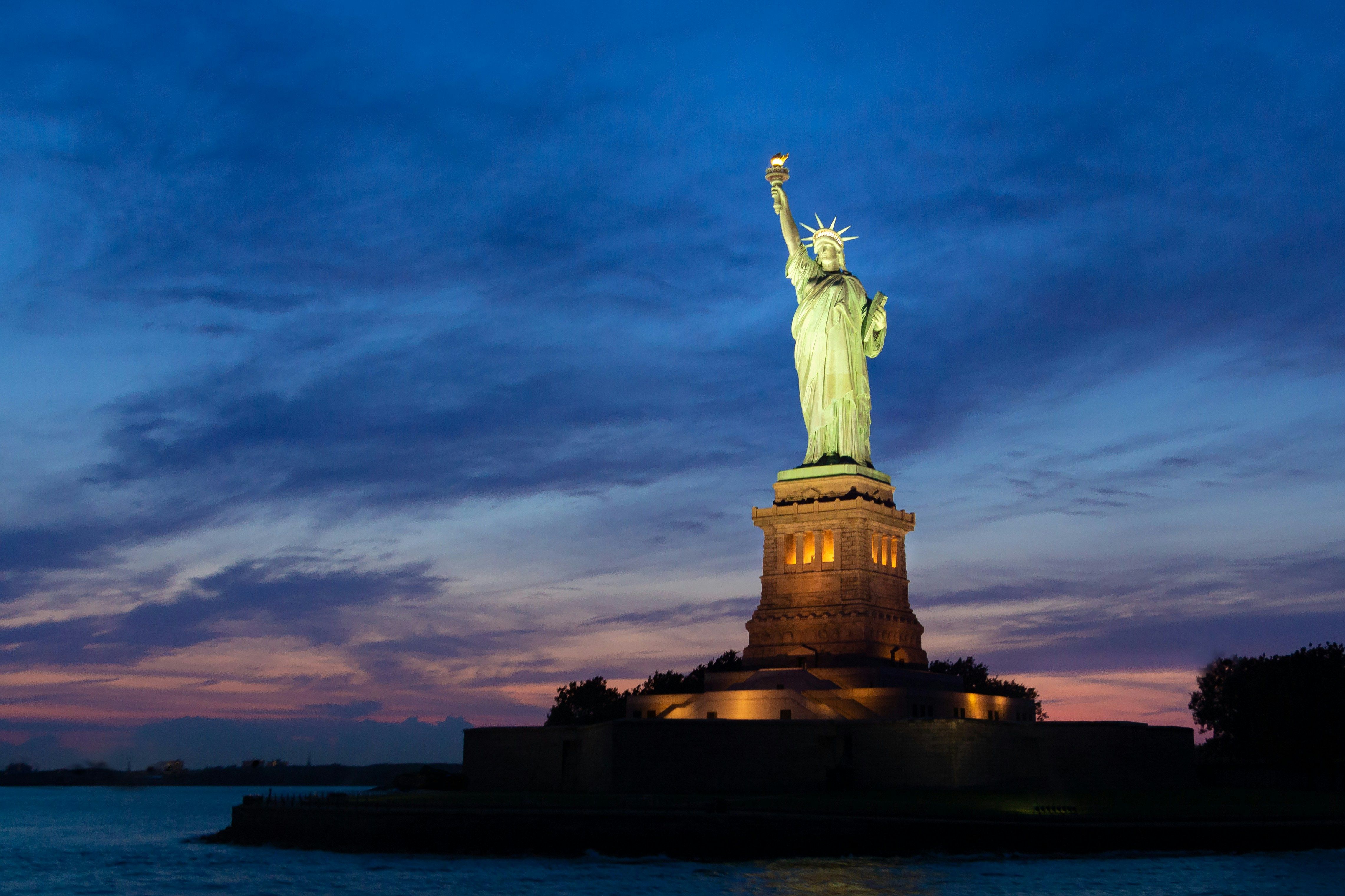 Statue of Liberty at sunset