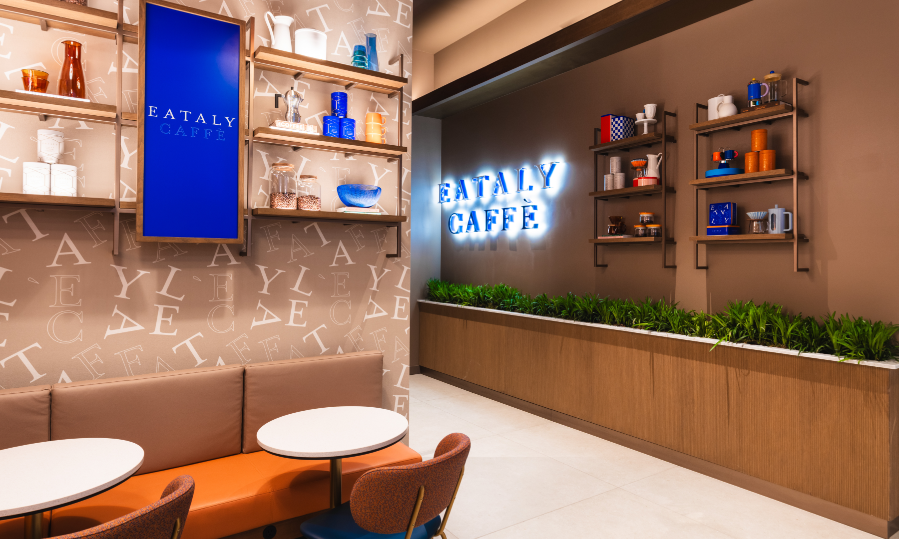 Seating area at the first-ever Eataly Caffè at Rockefeller Center