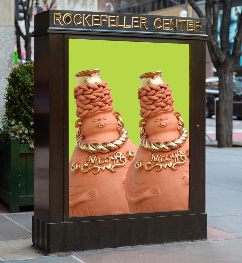 Poster for artist Joel Gaitan's Art in Focus installation at Rockefeller Center