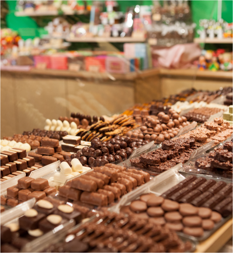 Array of chocolates from Teuscher Chocolates