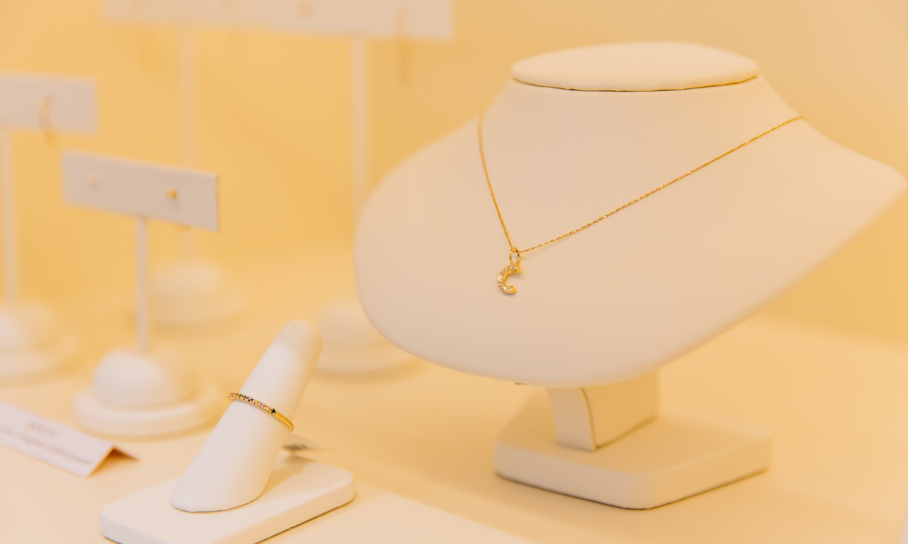 Jewelry on display at Catbird at Rockefeller Center