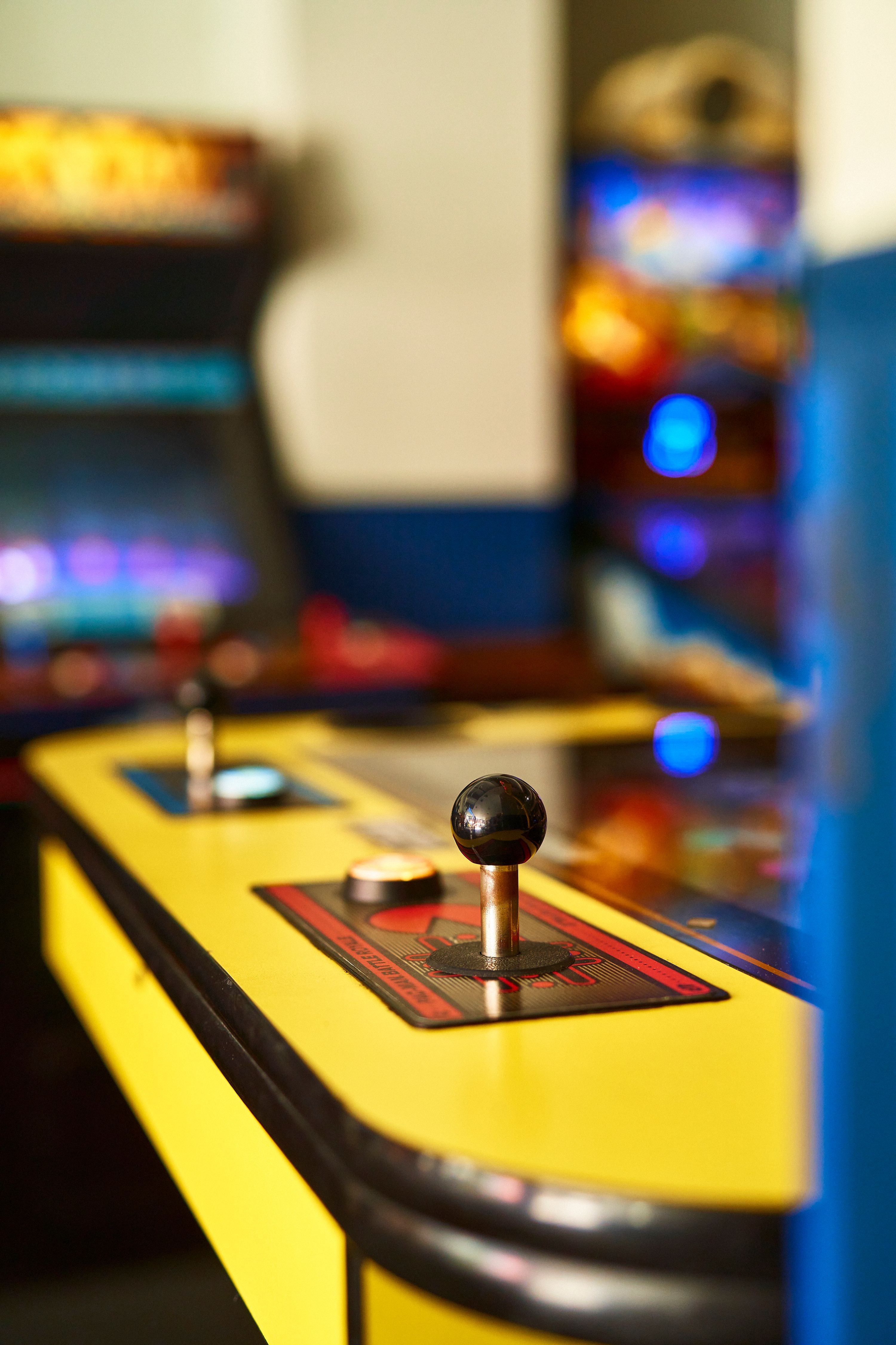 joystick on an arcade game