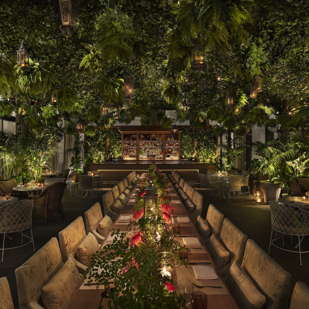 The main dining room of The Terrace and Outdoor Gardens at The Times Square EDITION