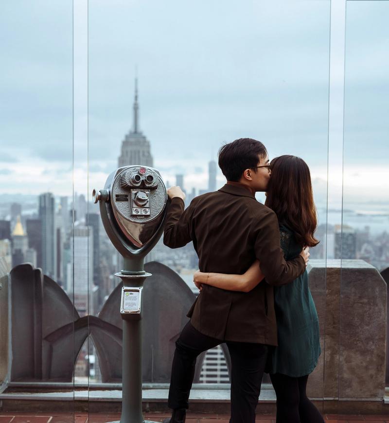 A couple taking in the view at Top of the Rock