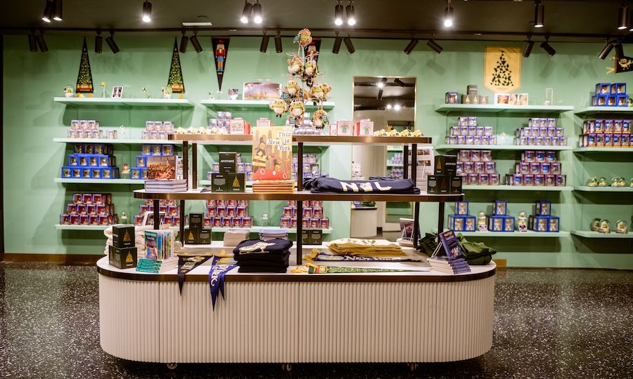 Items on display at the Top of the Rock Gift Shop