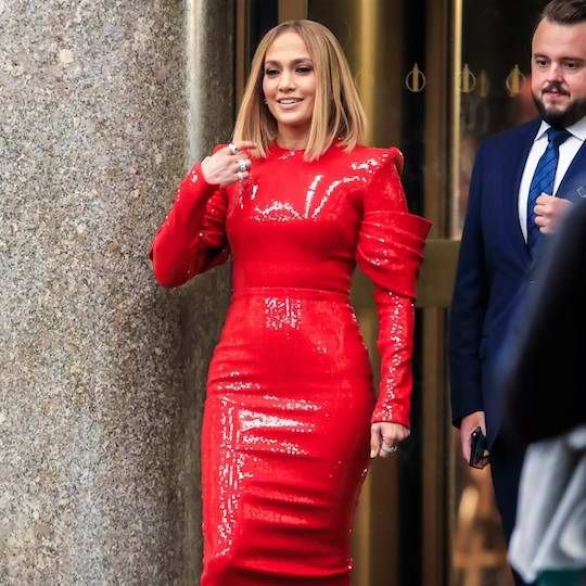 Jennifer Lopez filming Marry Me at Rockefeller Center