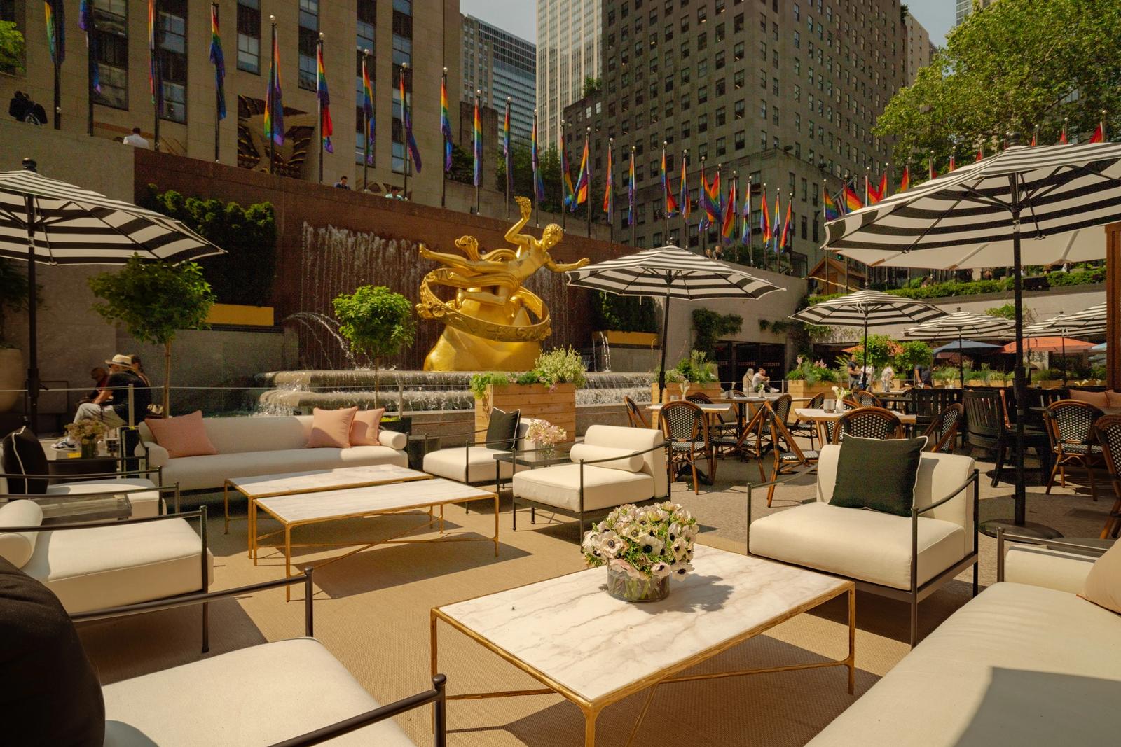 the summer rink at rockefeller center