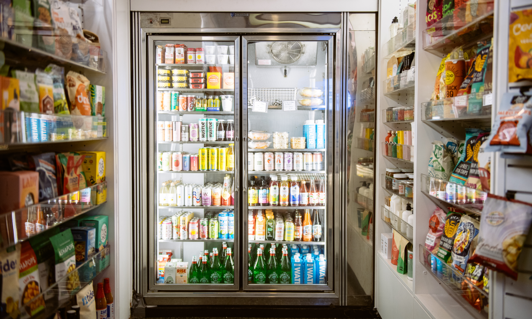 Various snacks and drinks available for purchase at The Goods Mart at Rockefeller Center