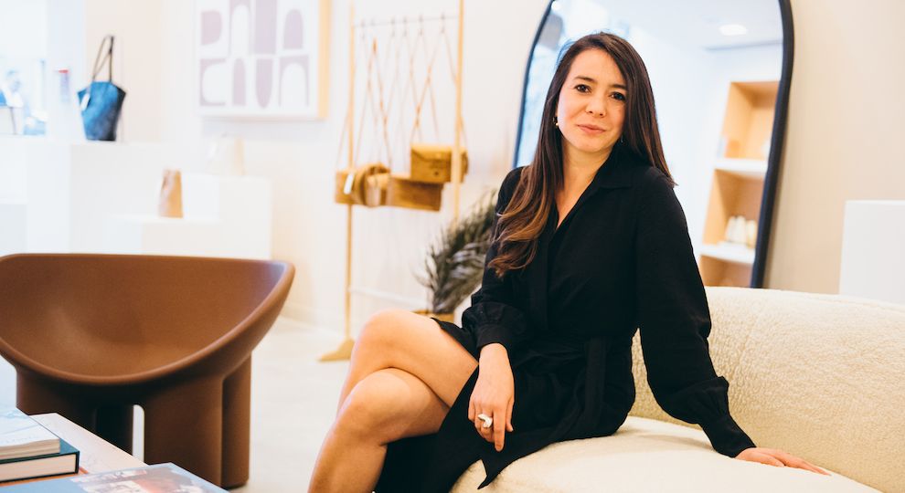 Founder Yi-Mei Truxes sits inside Bembien's new store at Rockefeller Center
