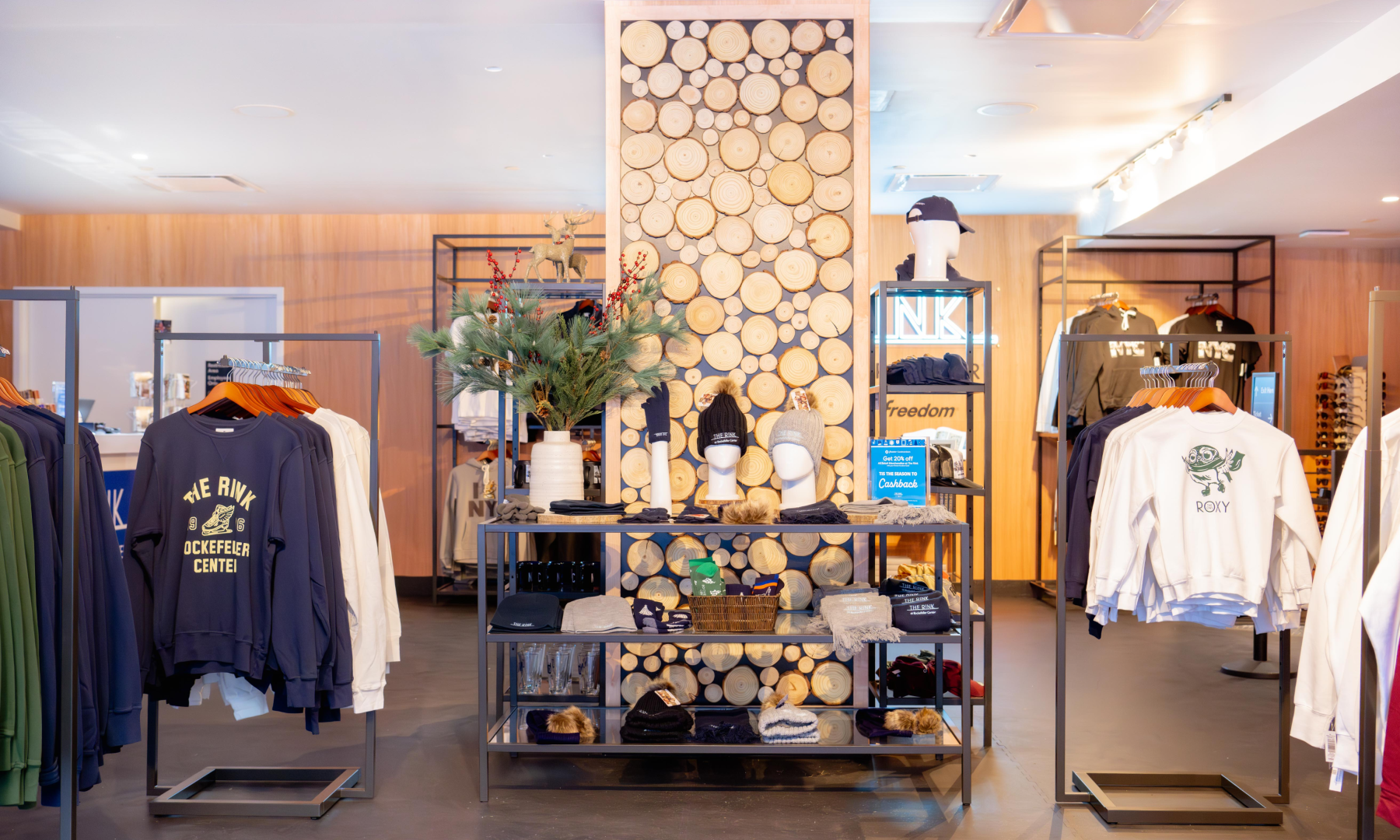 Various merchandise on display at The Rink Shop