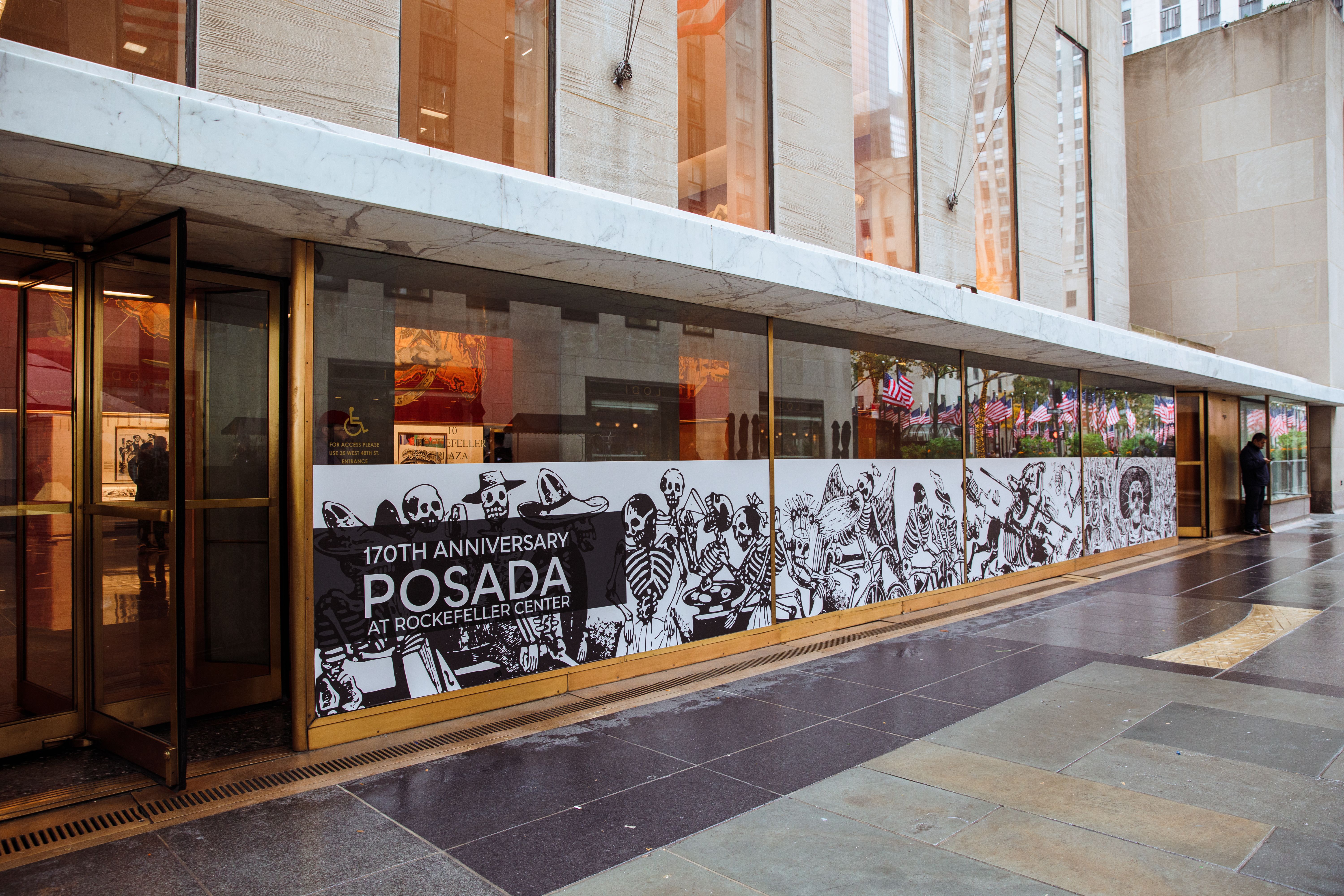 Entrance to the José Guadalupe Posada gallery at 10 Rockefeller Plaza