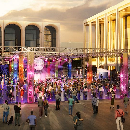 Rendering of The Oasis, the largest outdoor dance floor in New York City