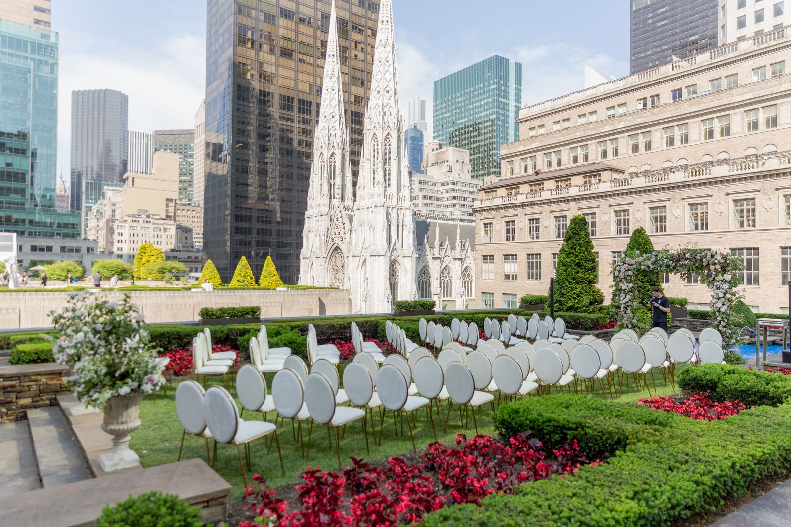 wedding seating on rooftop