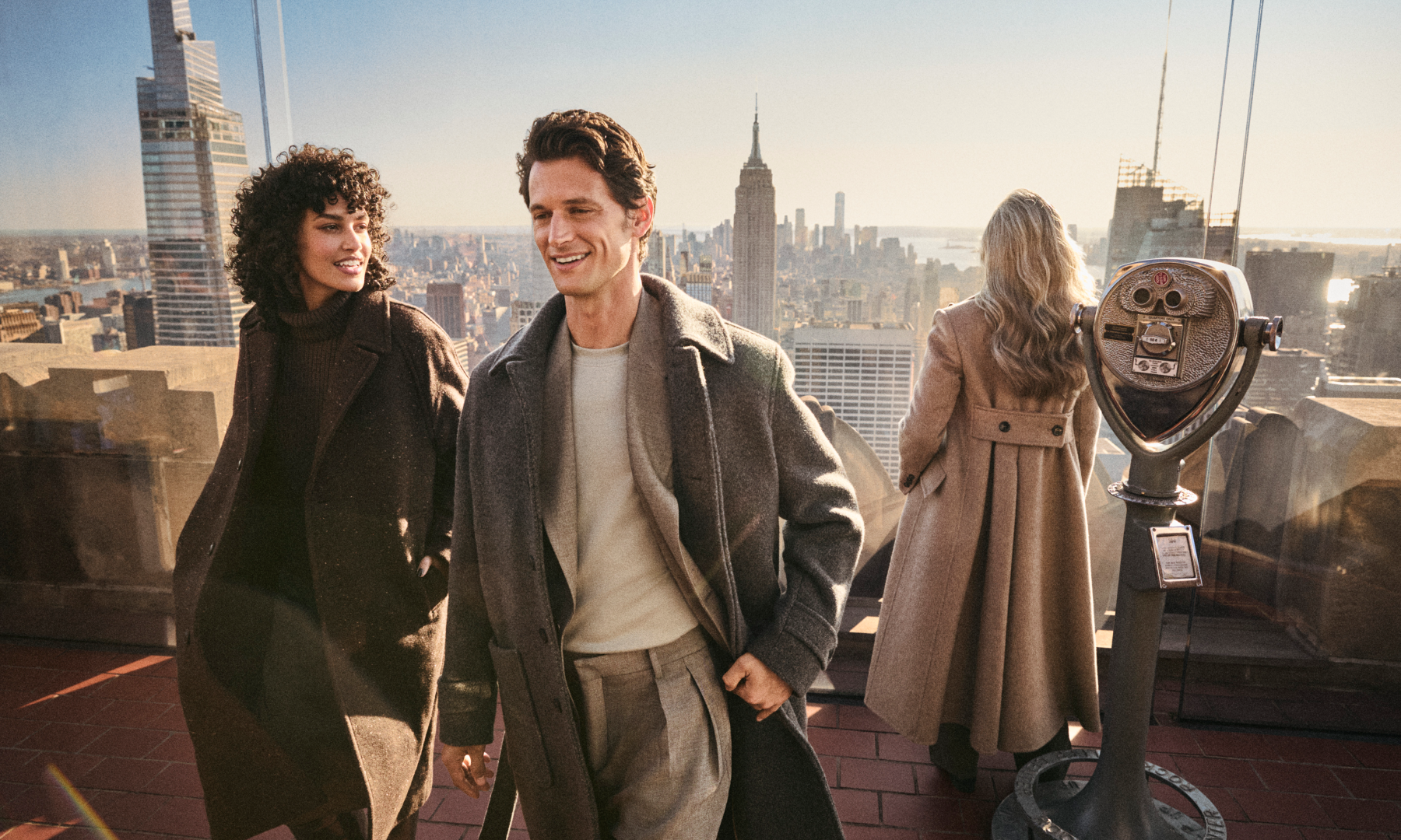 A couple visiting Top of the Rock