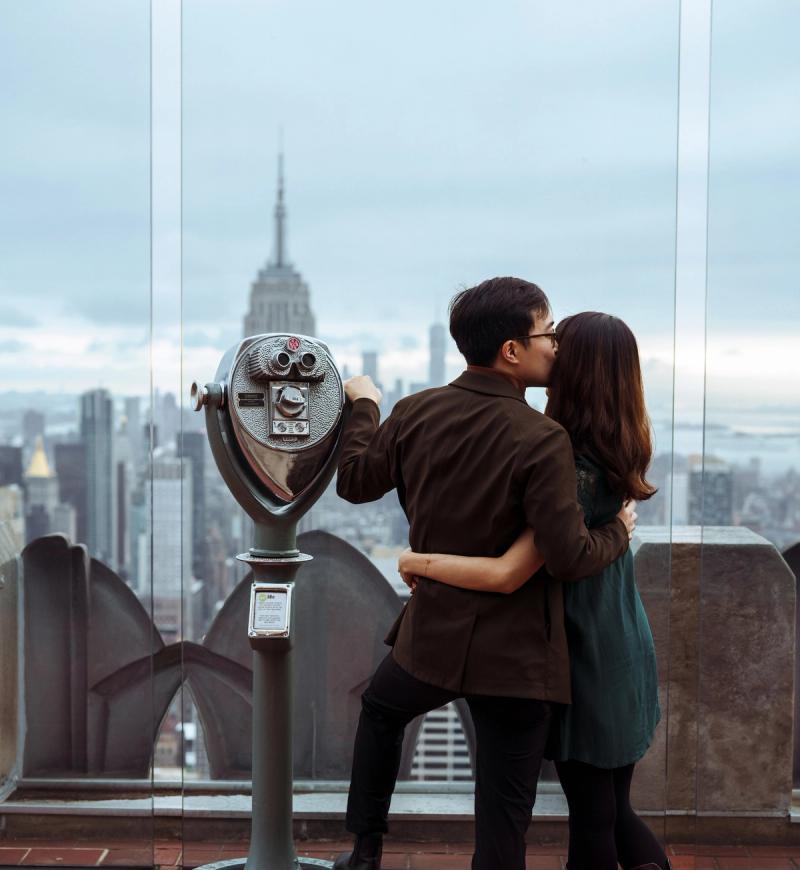 A couple taking in the view at Top of The Rock