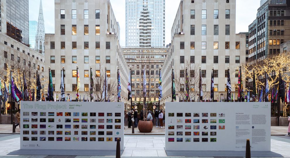 Flag Project 2022 winning entries on display at Rockefeller Center