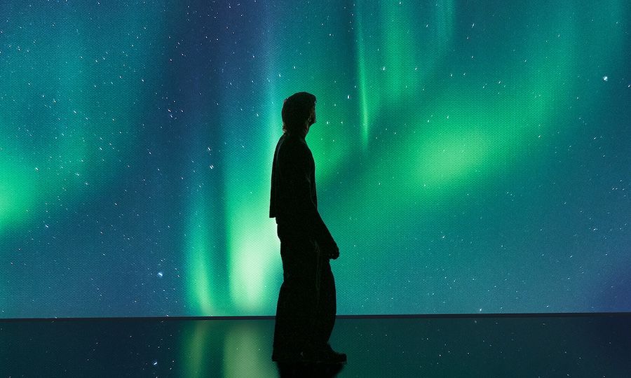 Person at HERO's "The Winter Forest of the Northern Lights"