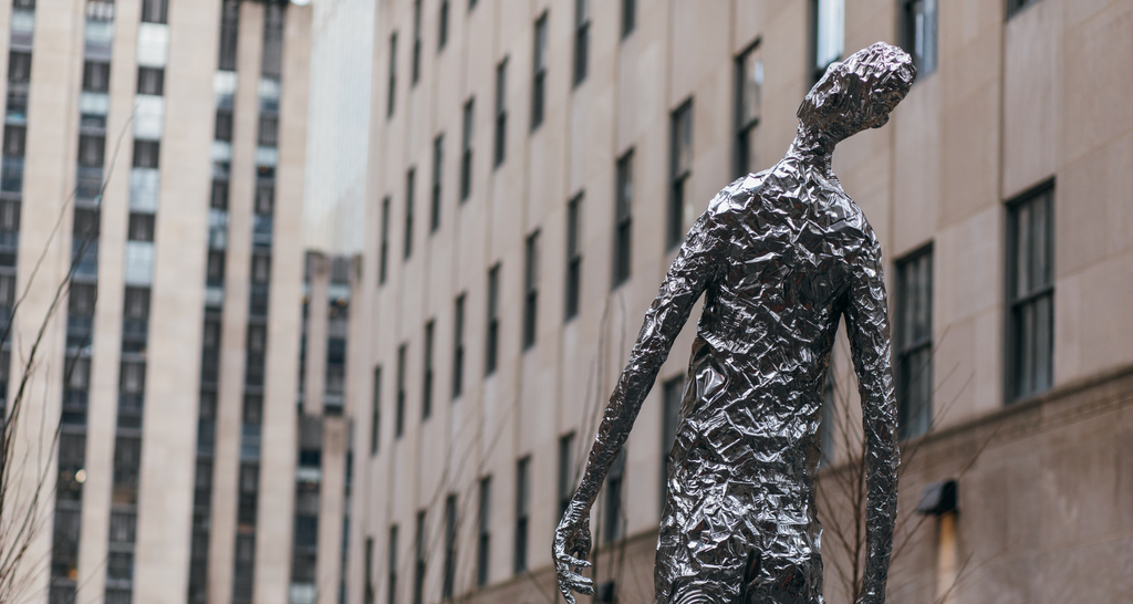 Tom Friedman’s “Looking Up” sculpture at Rockefeller Center