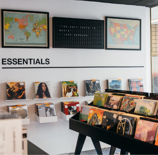 A display at the Rough Trade Store at Rockefeller Center of essential records