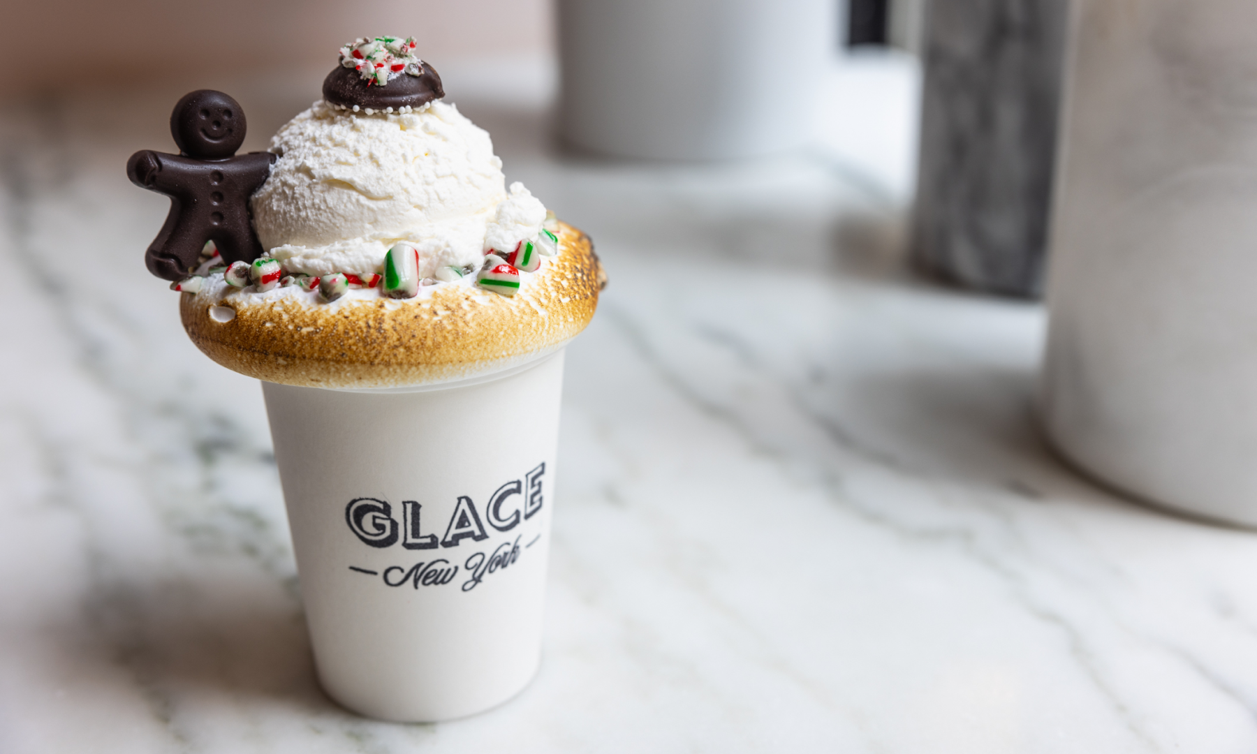 Glace's hot iced chocolate at Rockefeller Center