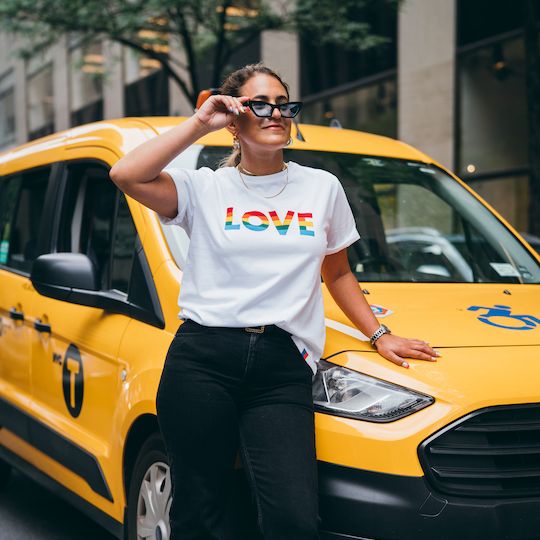 Pride t-shirt from Kule at Rockefeller Center