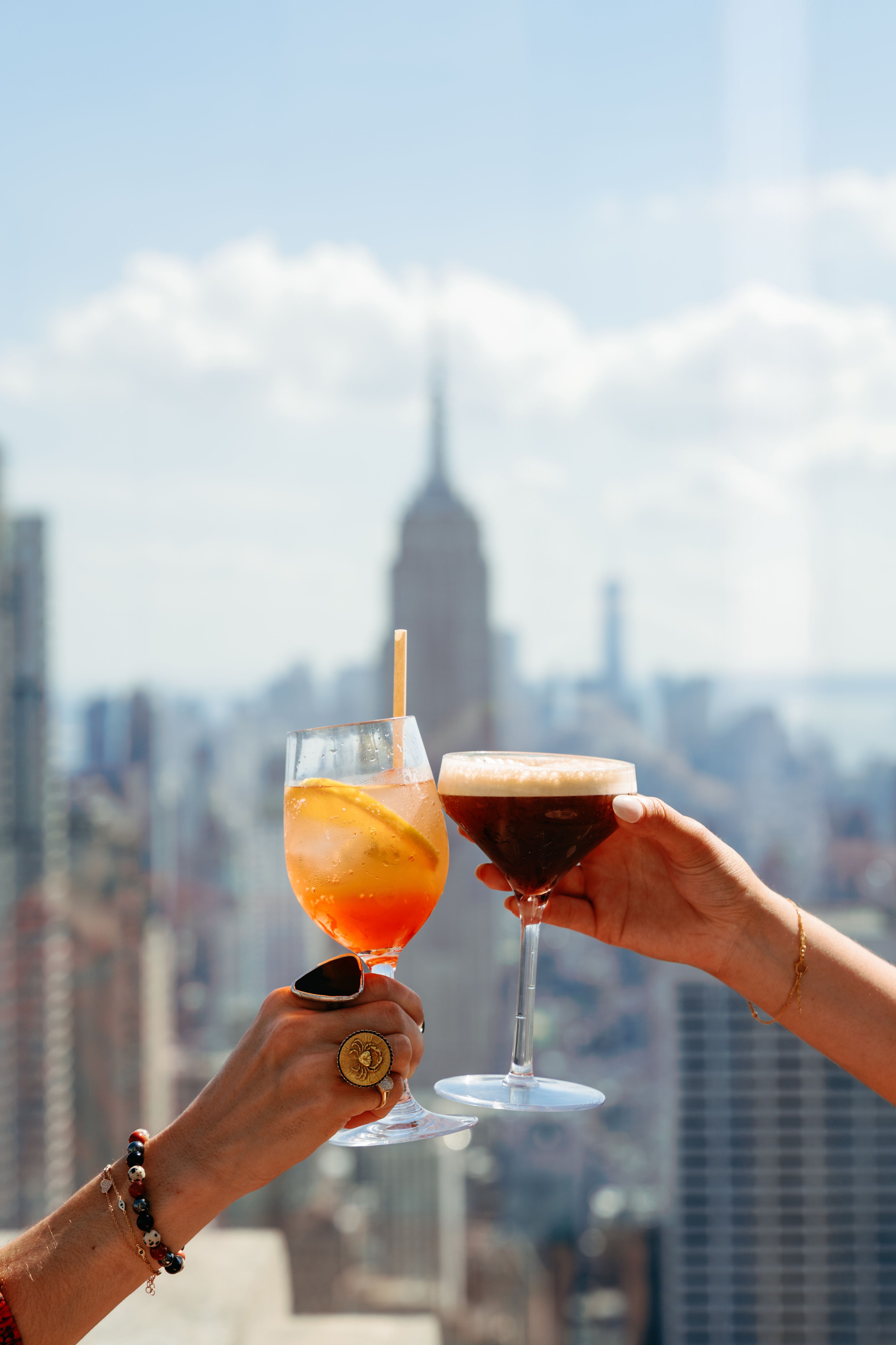 Drinks with Skyline View