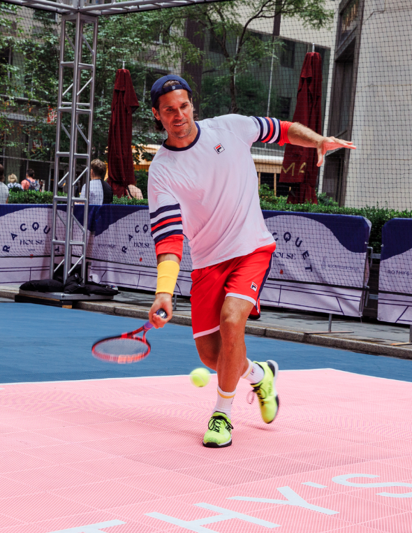 tommy haas playing tennis at rockefeller center