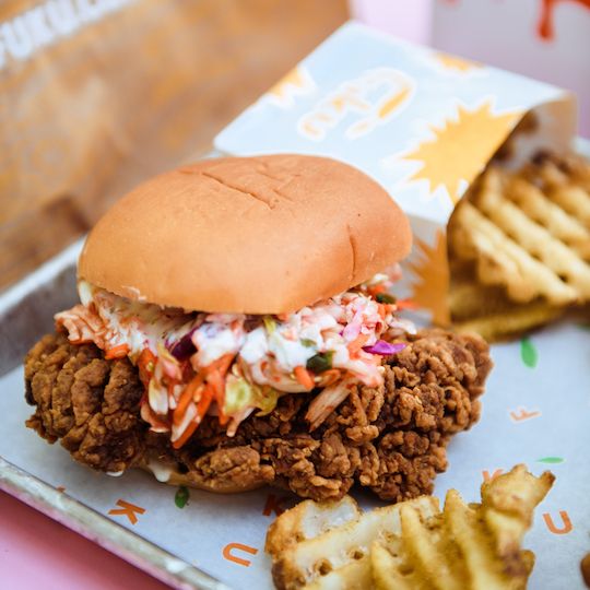 Pride chicken sandwich from Fuku at Rockefeller Center
