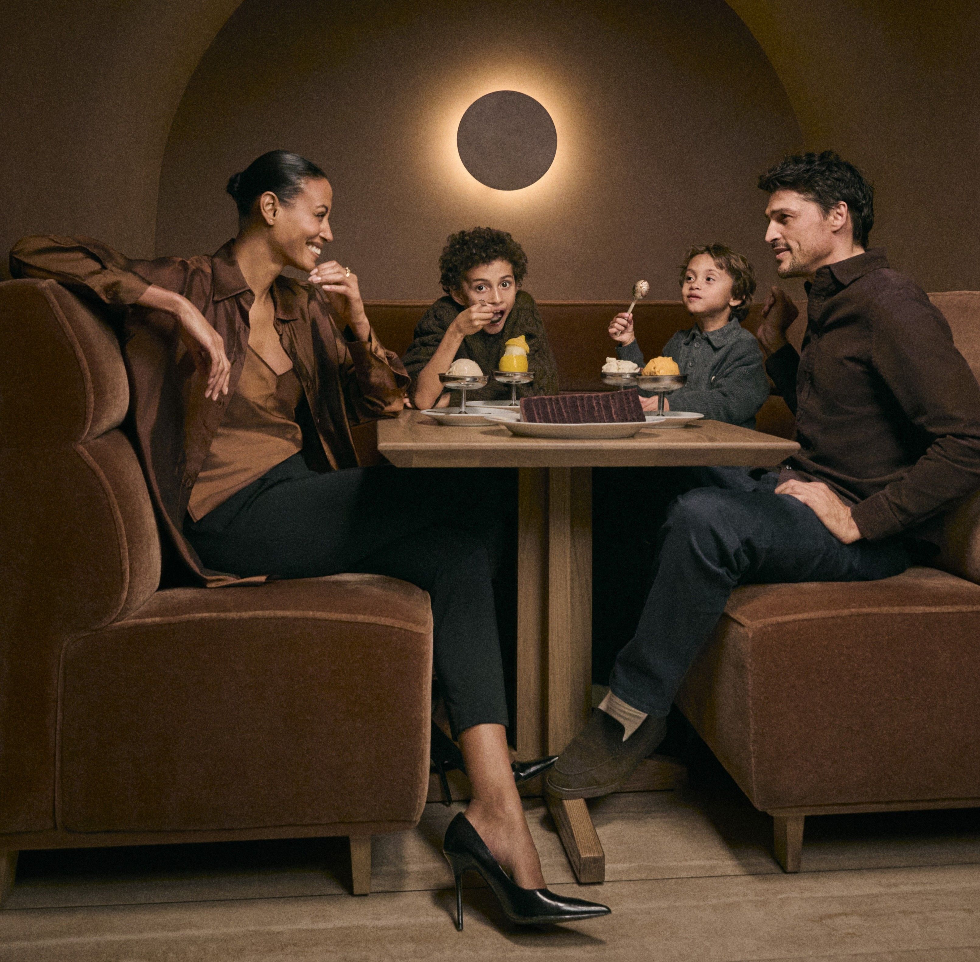 A family eating dinner together