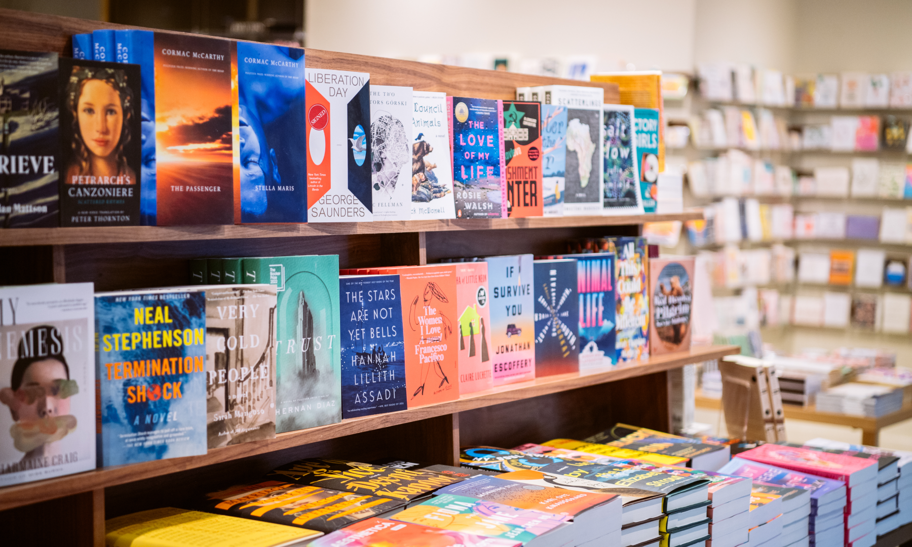 Books on display at McNally Jackson at Rockefeller Center