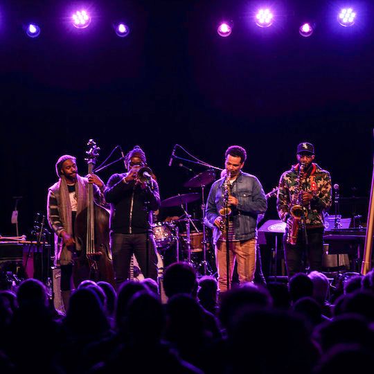Musicians performing onstage at Winter Jazzfest