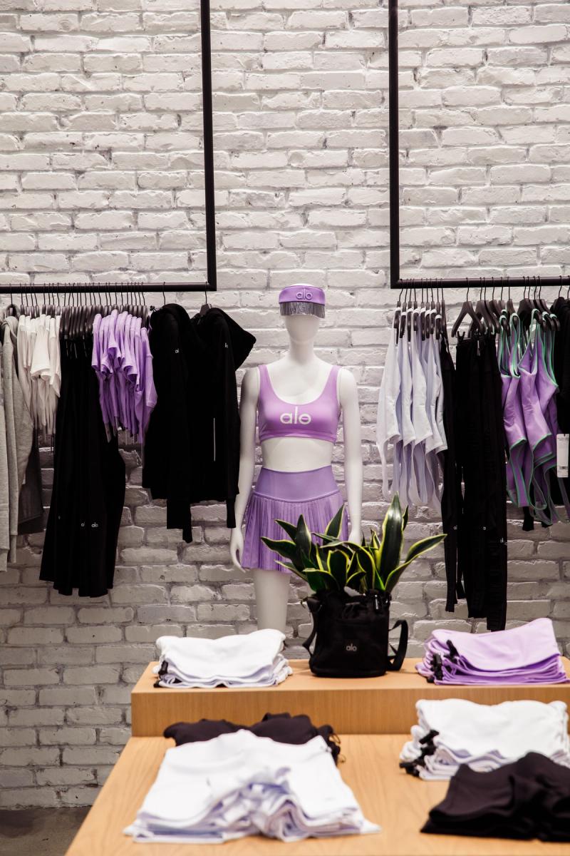 store filled with yoga accessories and clothing