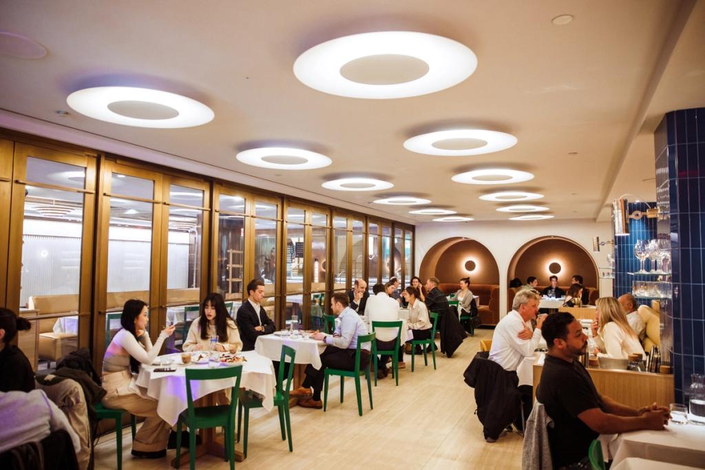 People dining at Jupiter inside Rockefeller Center