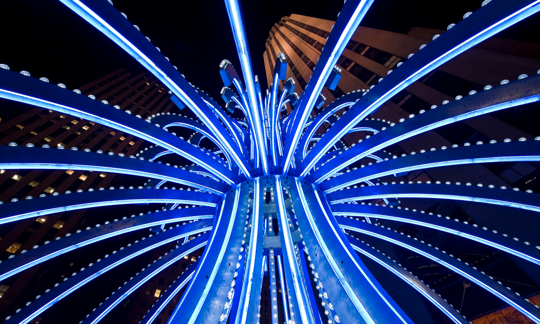 Inside the Tim Noble and Sue Webster's "Electric Fountain" sculpture