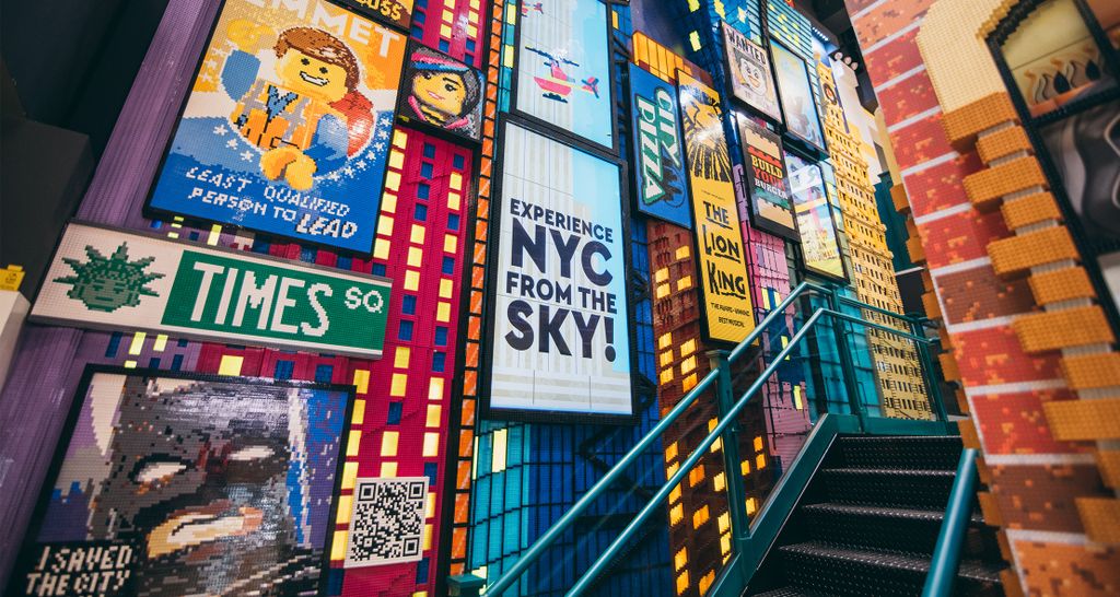 NYC street signs made out of LEGO pieces
