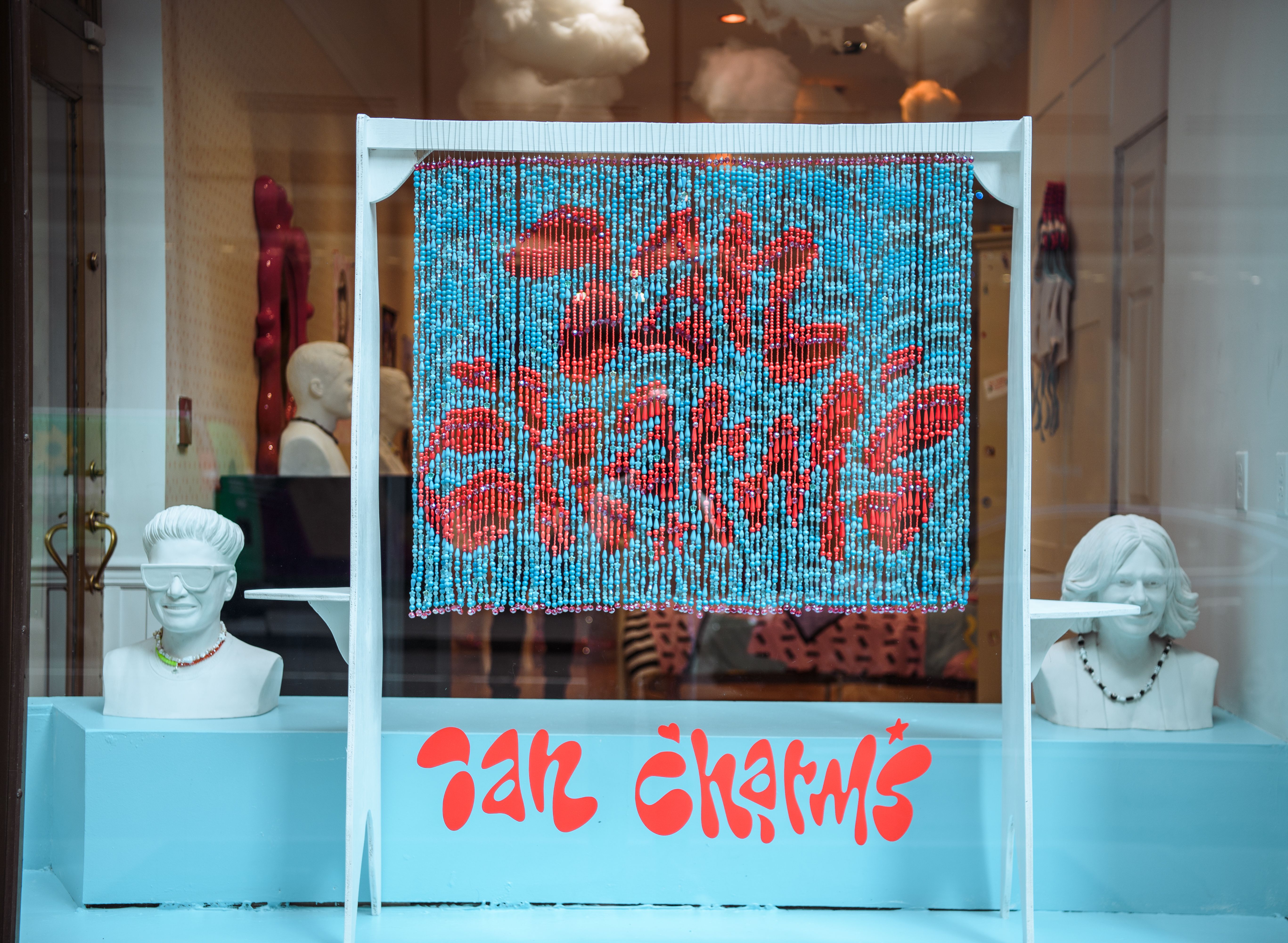 Window display at Ian Charms at Rockefeller Center