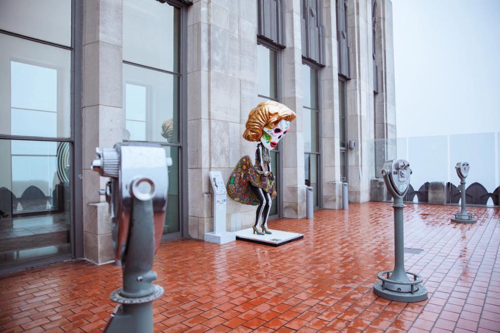 Marilyn Monroe-inspired catrina sculpture on display at Top of The Rock in honor of Mexico Week