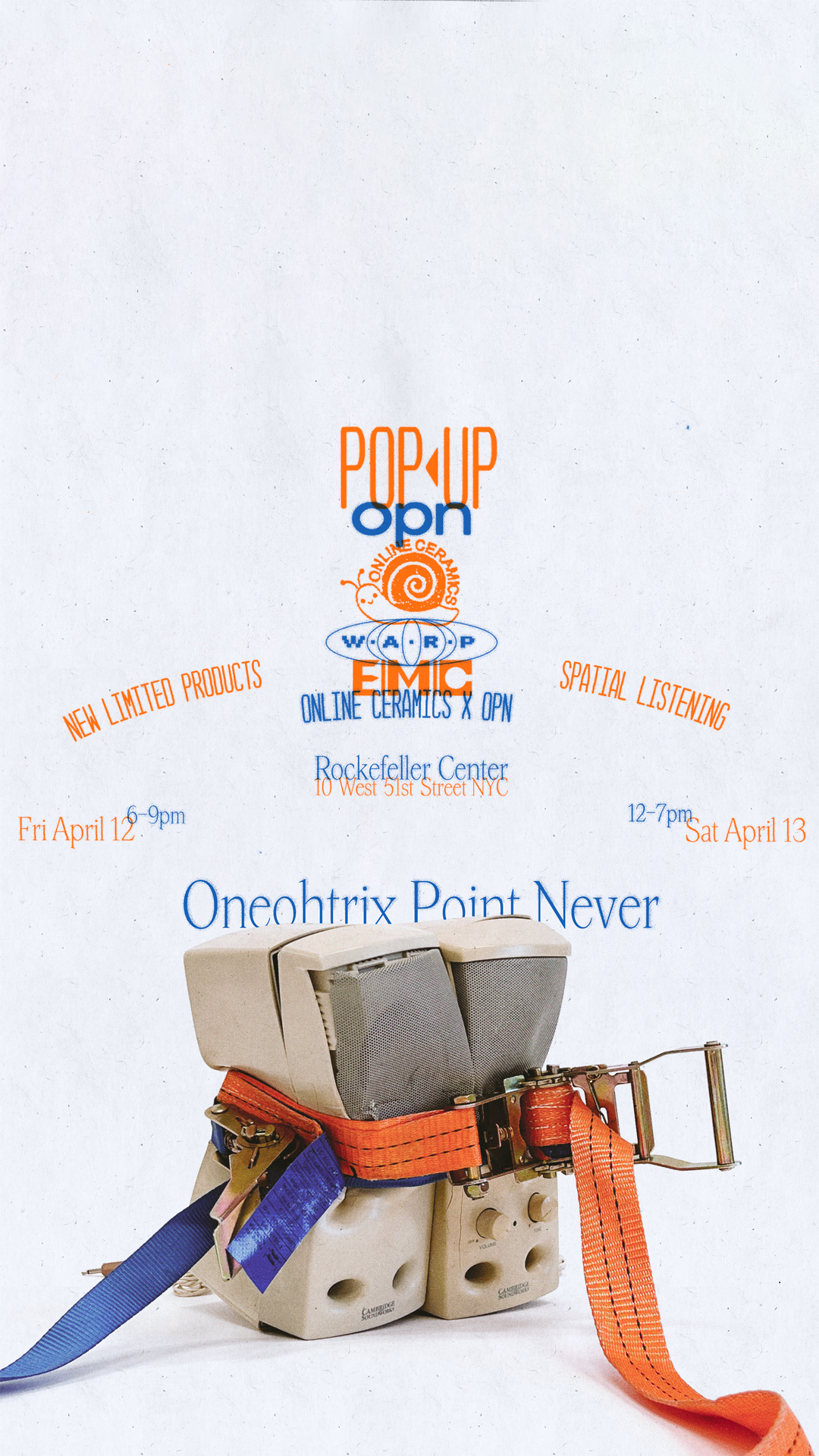 Announcement flyer for OPN x Online Ceramics
