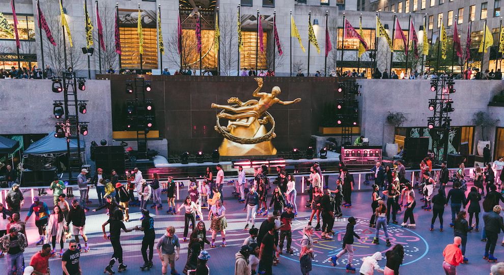 People skating at Flipper's Roller Boogie Palace at The Rink during opening weekend