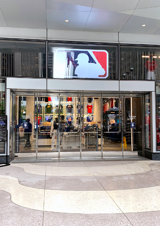 Major League Baseball Flagship Store doors