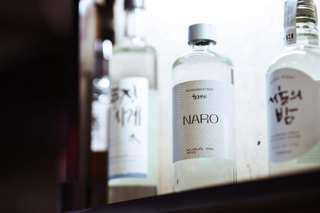 A bottle of NARO's barley soju