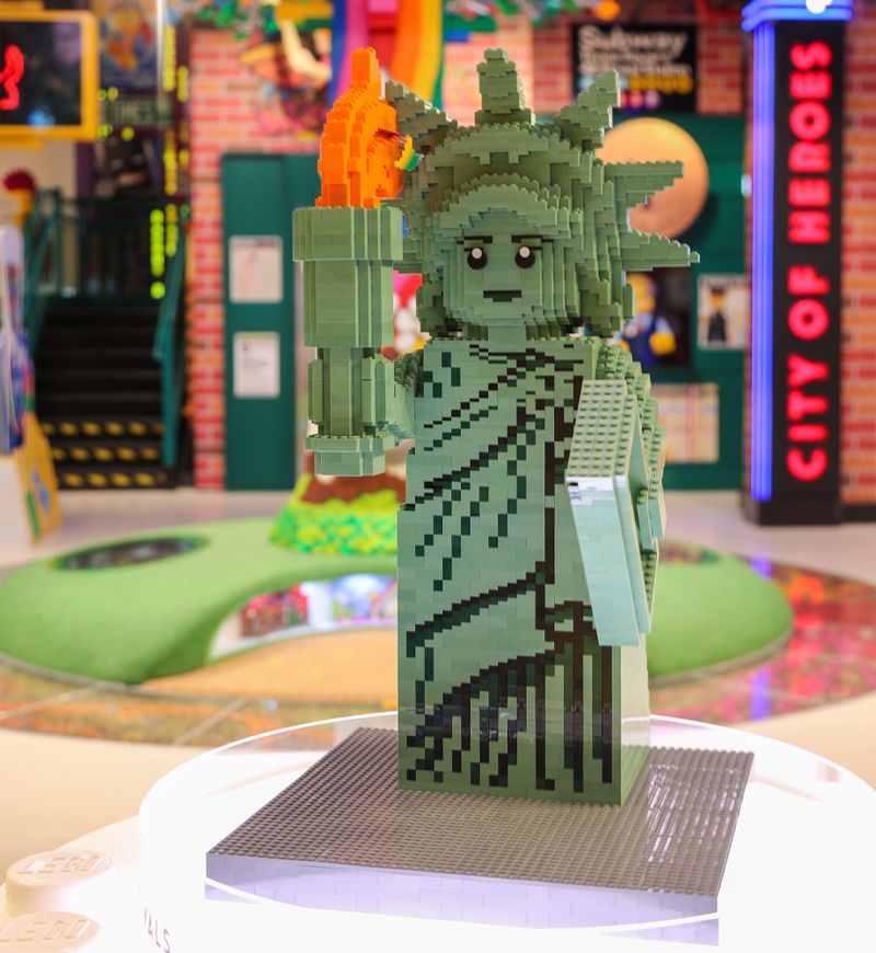The Statue of Liberty made out of LEGO pieces