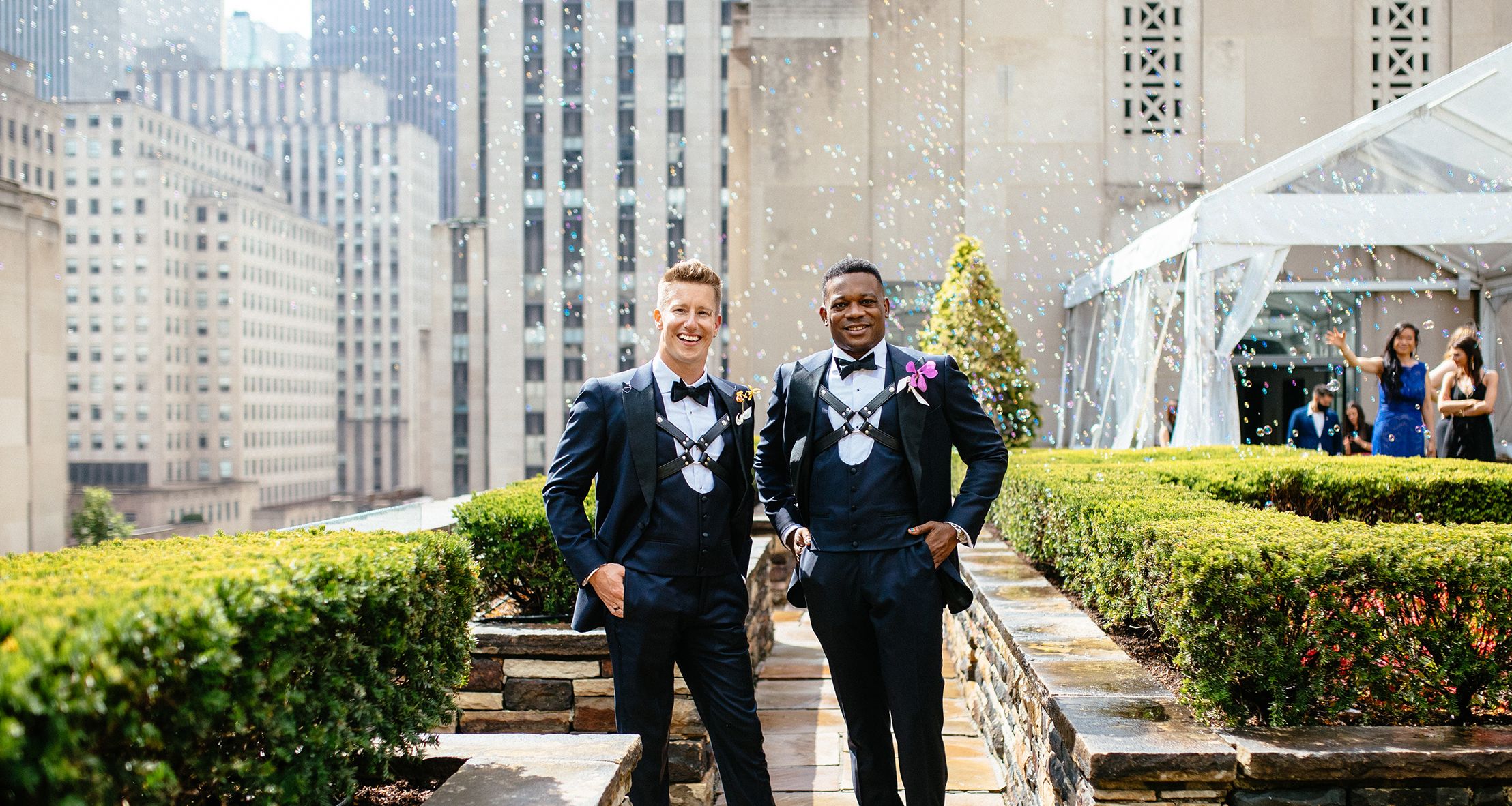 Eddie and Don posing on their wedding day