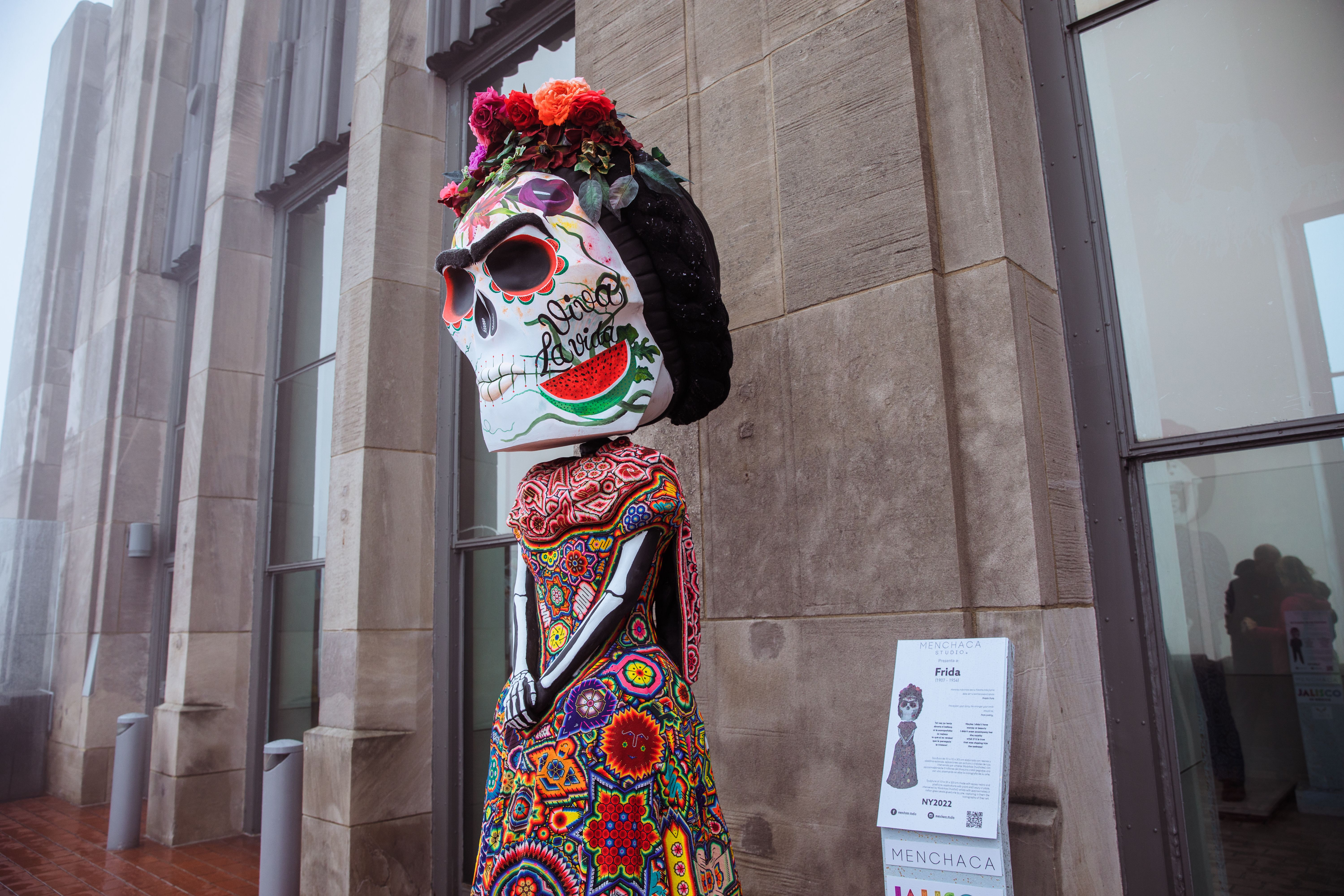 Catrina sculpture on display at Top of The Rock in honor of Mexico Week