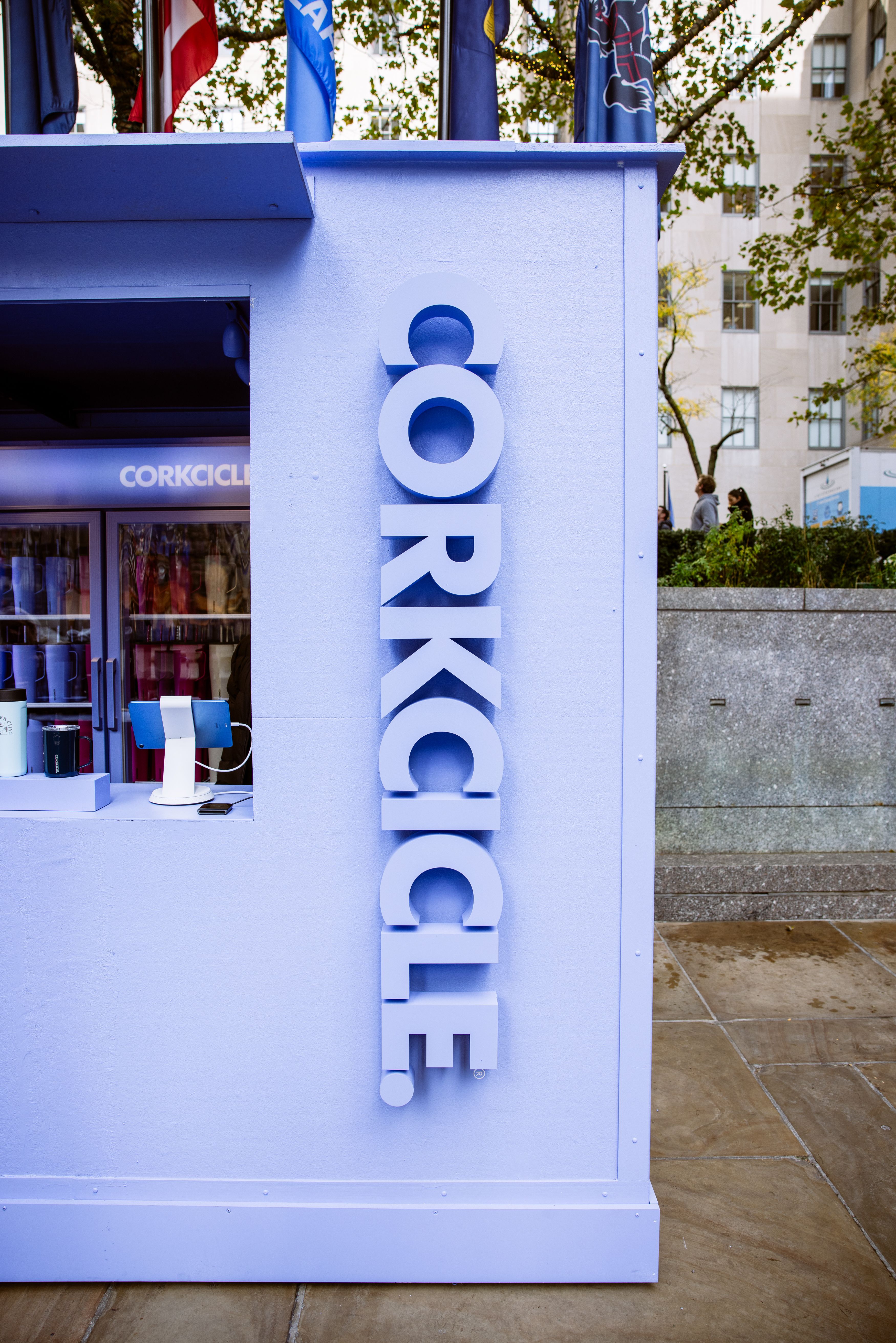 corkcicle sign on popup shop