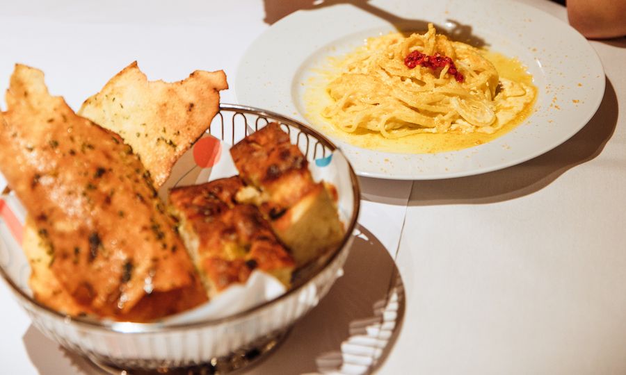 Bread and pasta from Jupiter at Rockefeller Center
