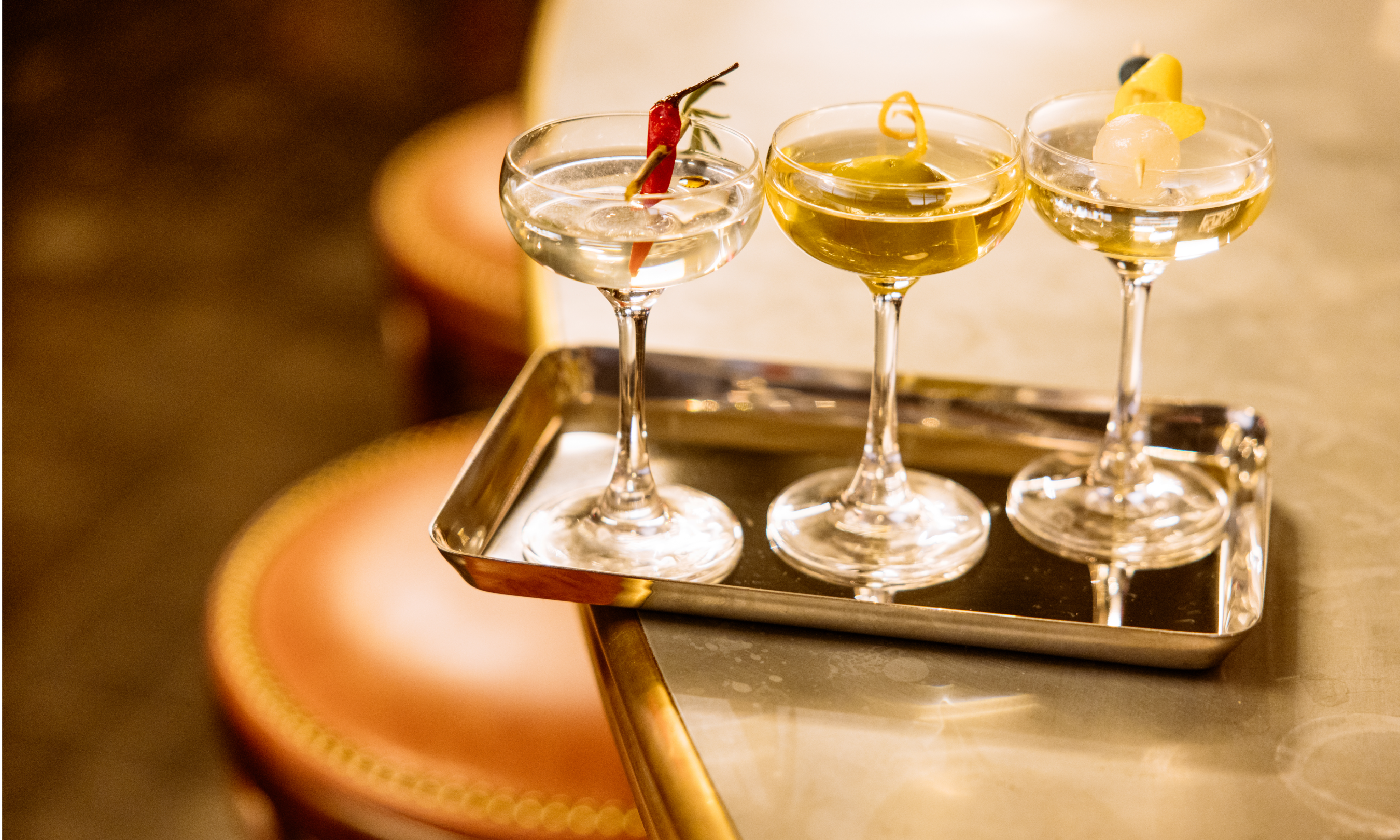 Trio of martinis at Smith & Mills at Rockefeller Center