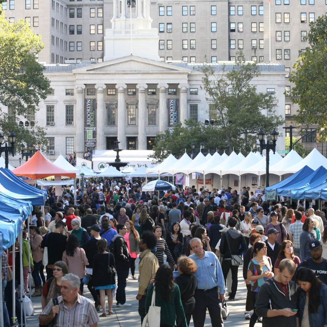 Large crowd of people attending the Brooklyn Book Festival